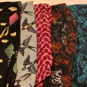 5 Pairs Lularoe Leggings Bundle Size os